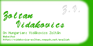 zoltan vidakovics business card